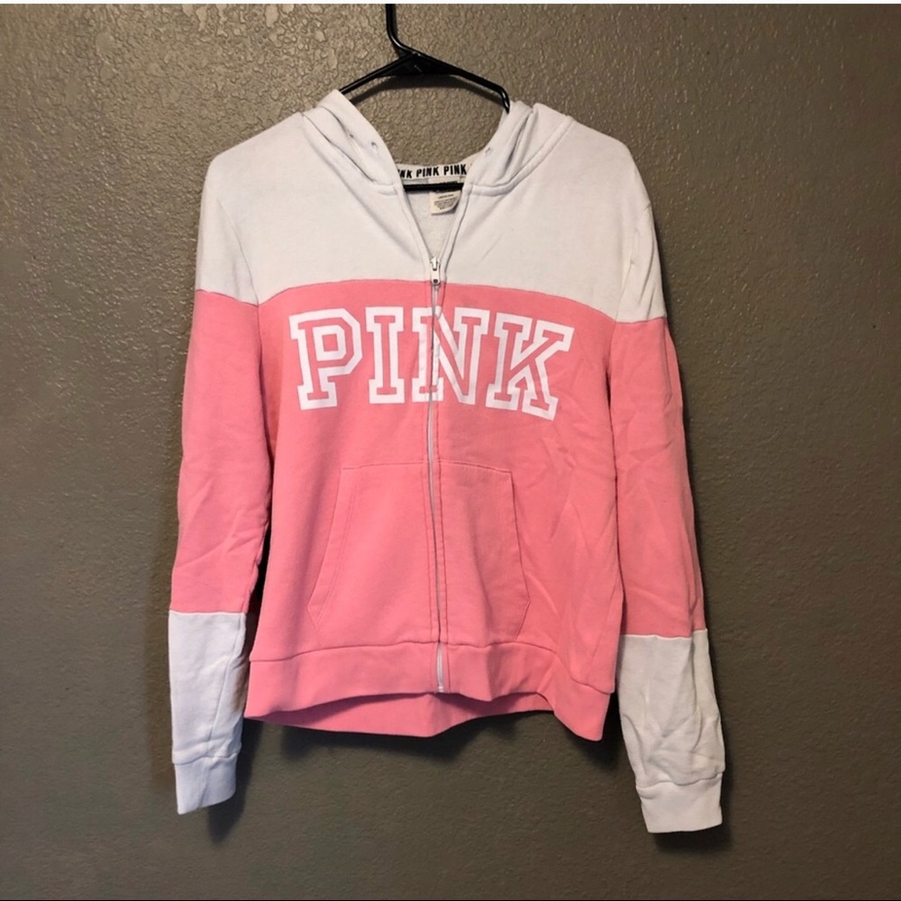 PINK zip-up Sweatshirt size large